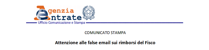 Attenzione alle false e-mail sui rimborsi del Fisco